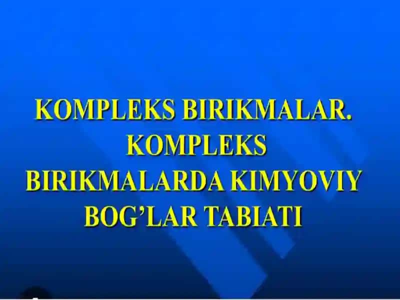Kompleks birikmalar 2
