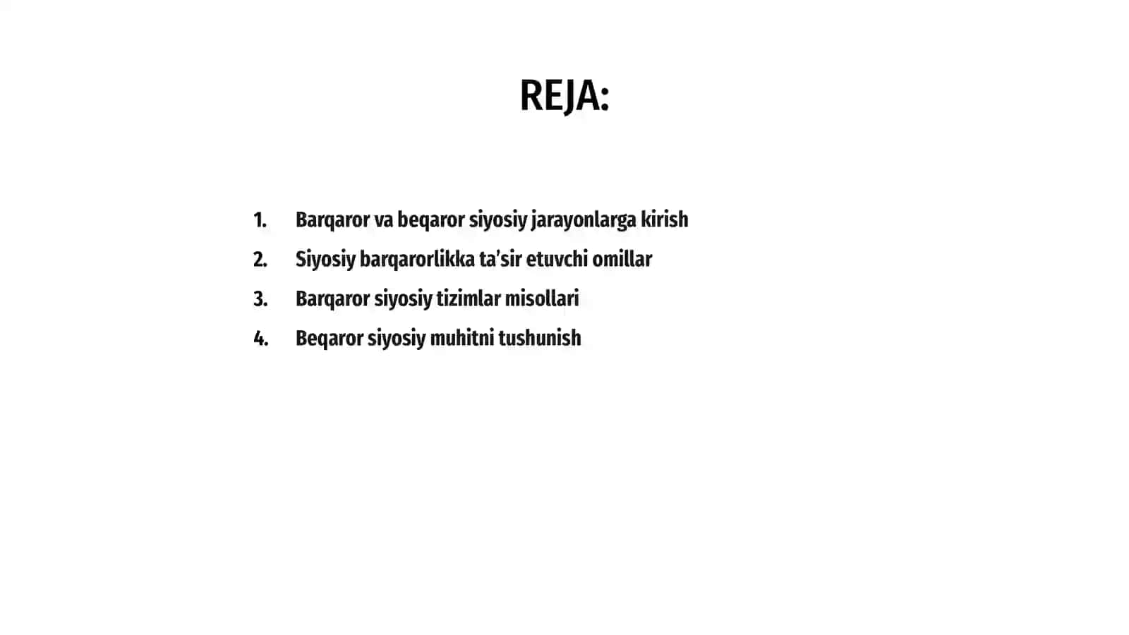 Barqaror va beqaror siyosiy jarayonlar 2