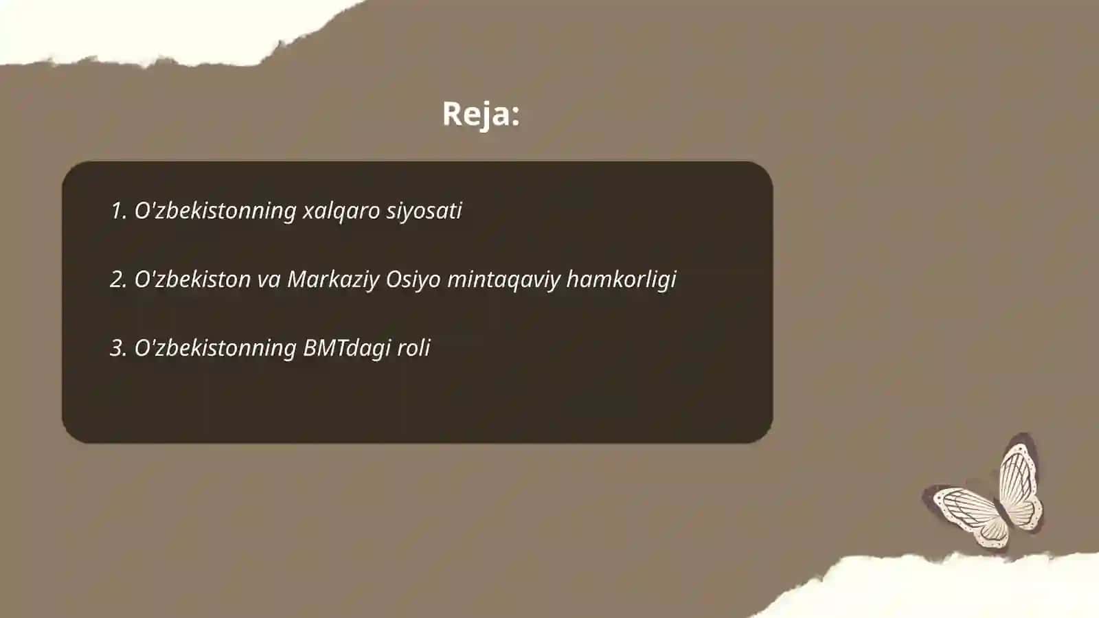 O'zbekiston va jahon hamjamiyati 2