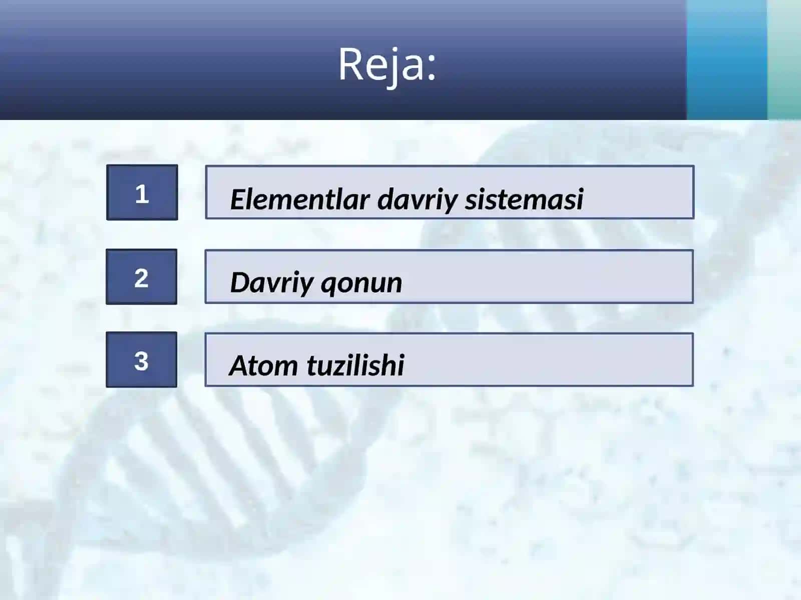 Elementlar davriy sistemasida davriy qonuni 2