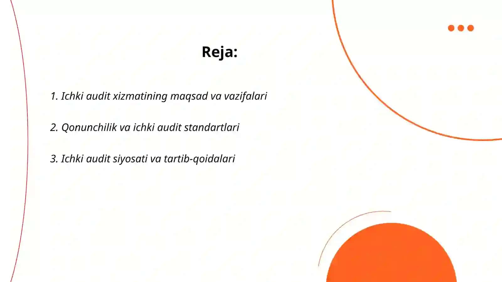 Ichki audit xizmatini tashkil etish 2