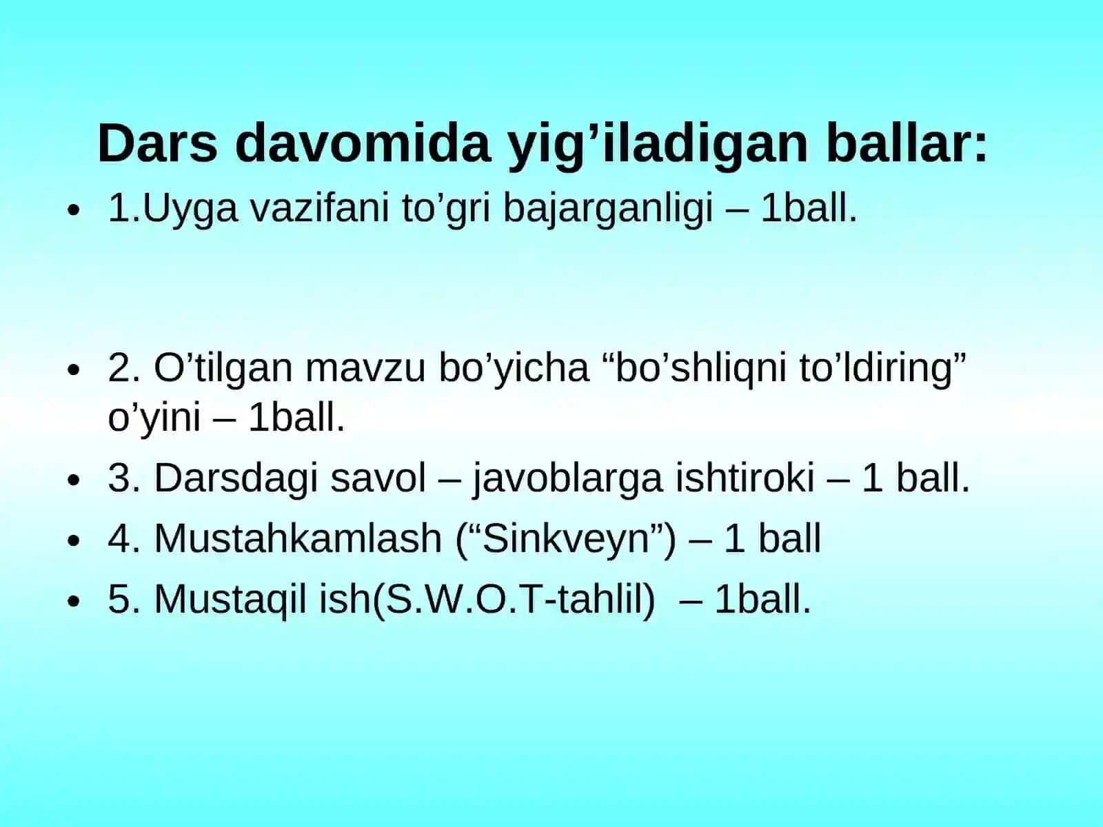 Uglevodlar integrallashgan dars. 2