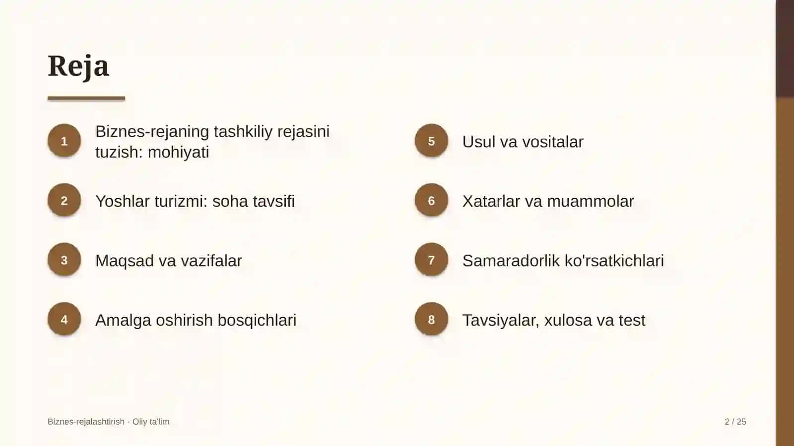 yoshlar turizmida biznes rejaning tashkiliy rejasini tuzish 8571 2