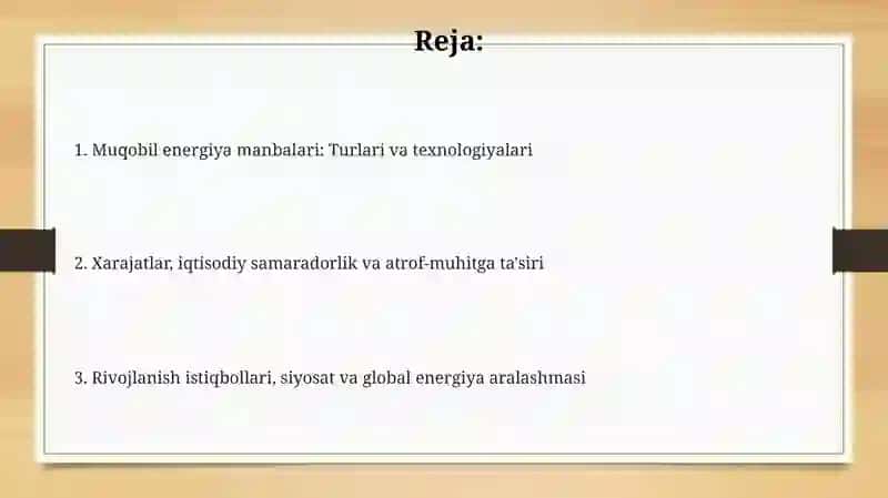 Muqobil elektr manbalari 2