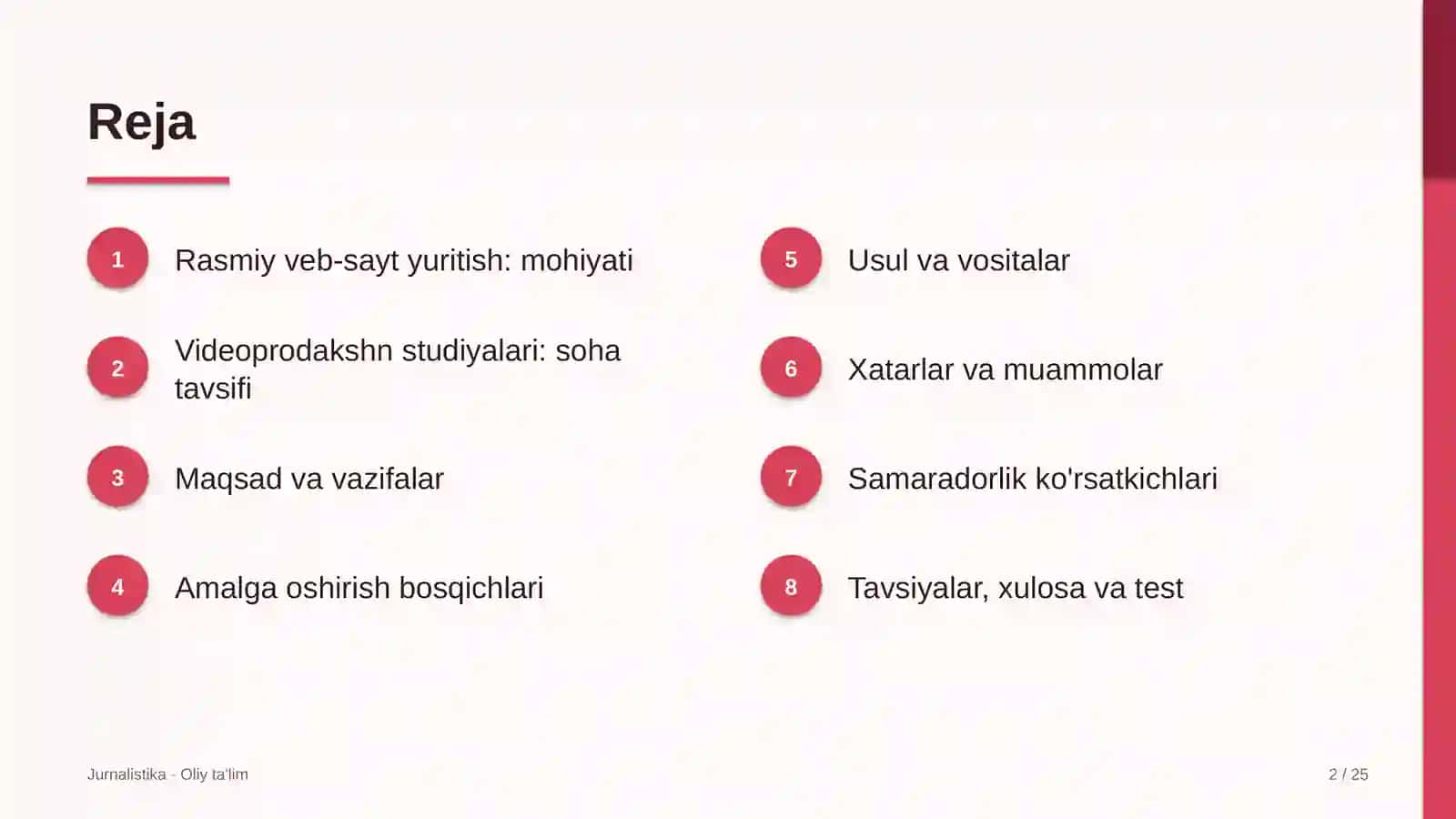 Videoprodakshn studiyalarida rasmiy veb-sayt yuritish 2