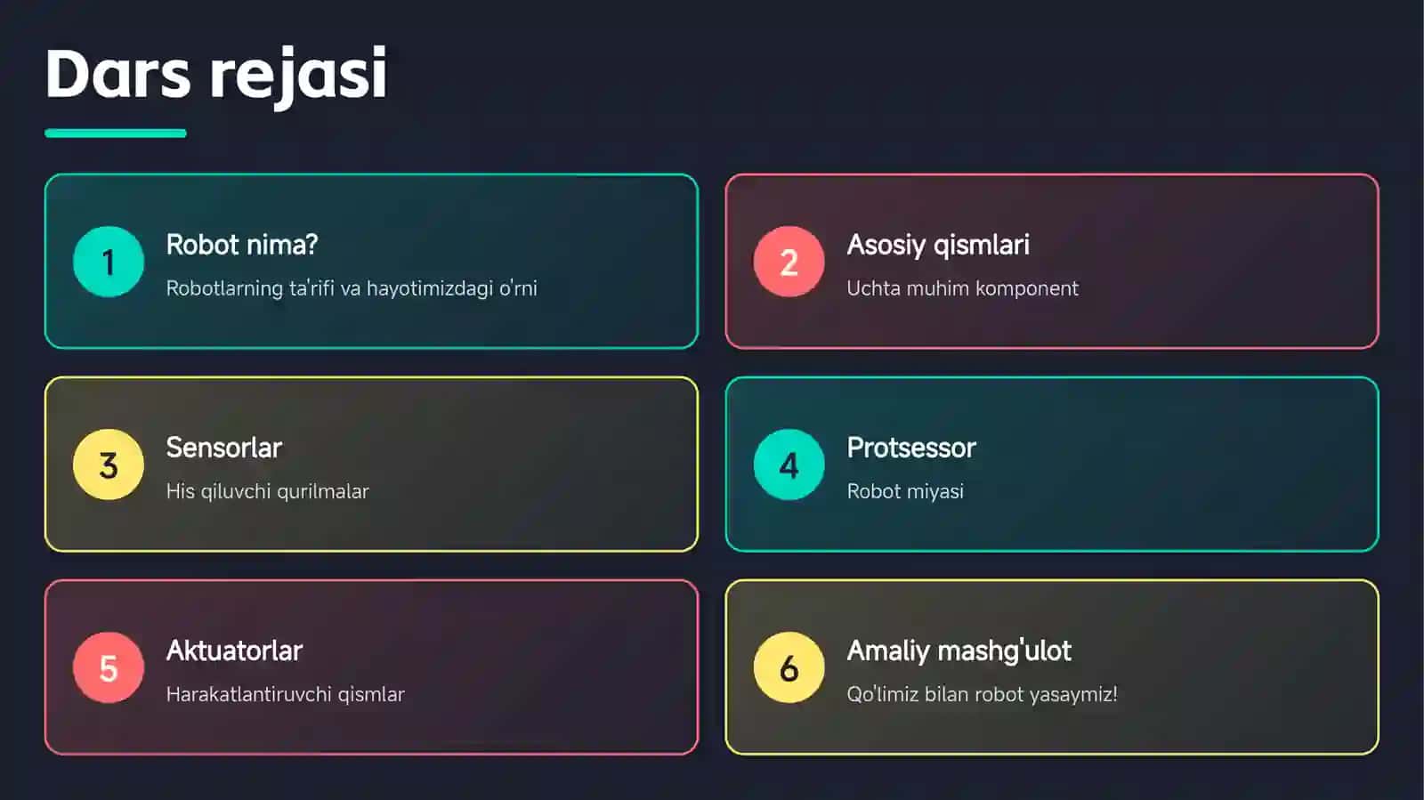 Robototexnika bilan tanishish 2-dars 2