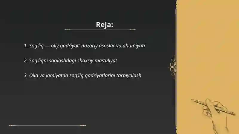 Sogʻliq oliy qadriyat 2