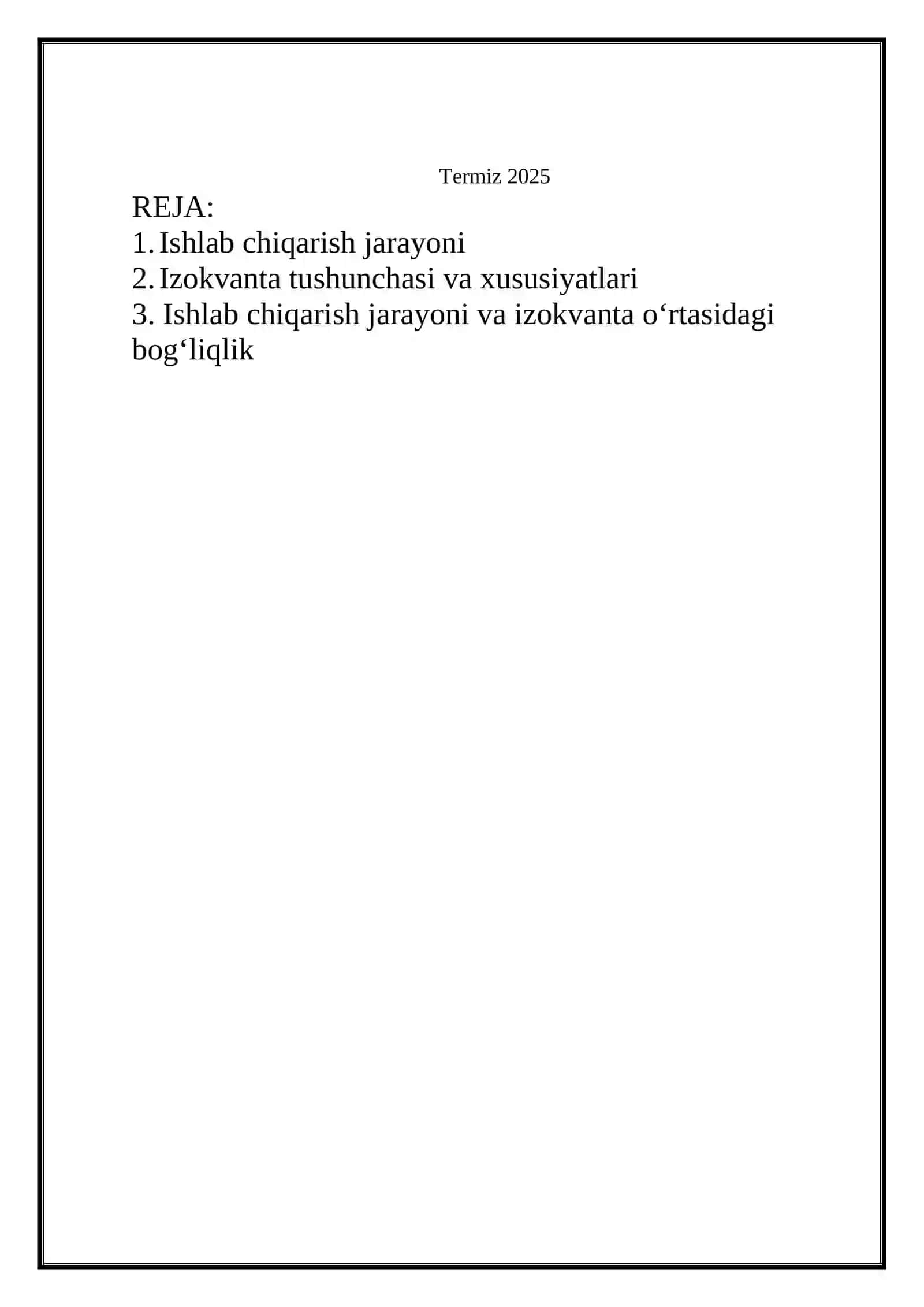 Ishlab chiqarish jarayoni va izokvanta 2