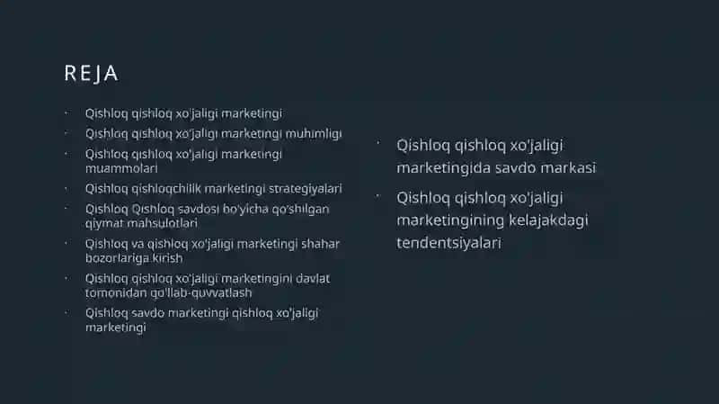Qishloq xo'jaligi marketingi 2