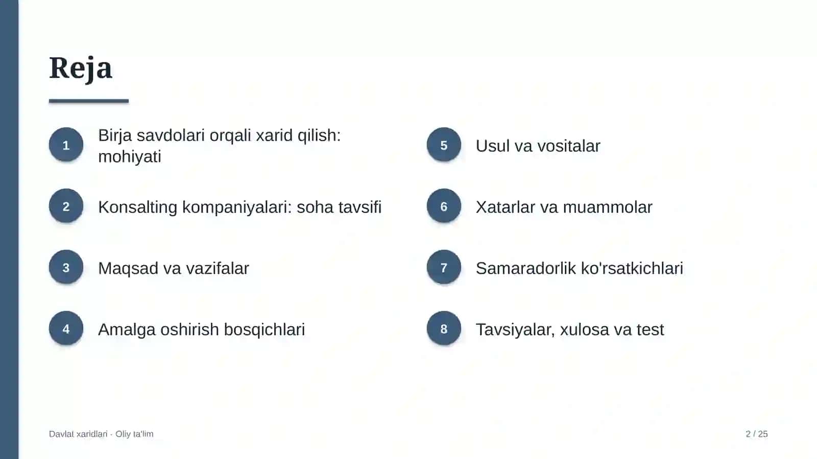 Konsalting kompaniyalarida birja savdolari orqali xarid qilish 2