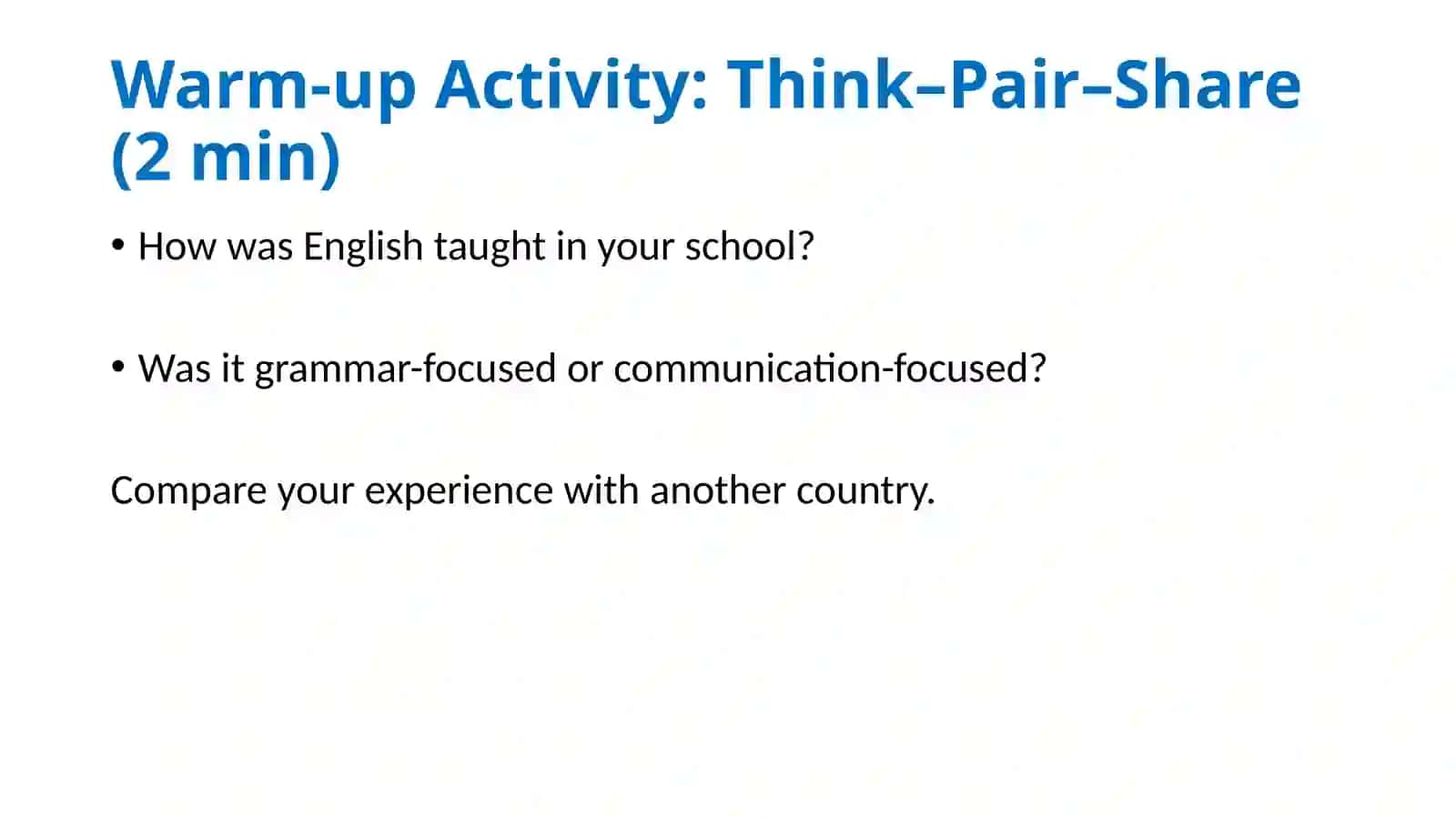 Teaching English in different countries 2