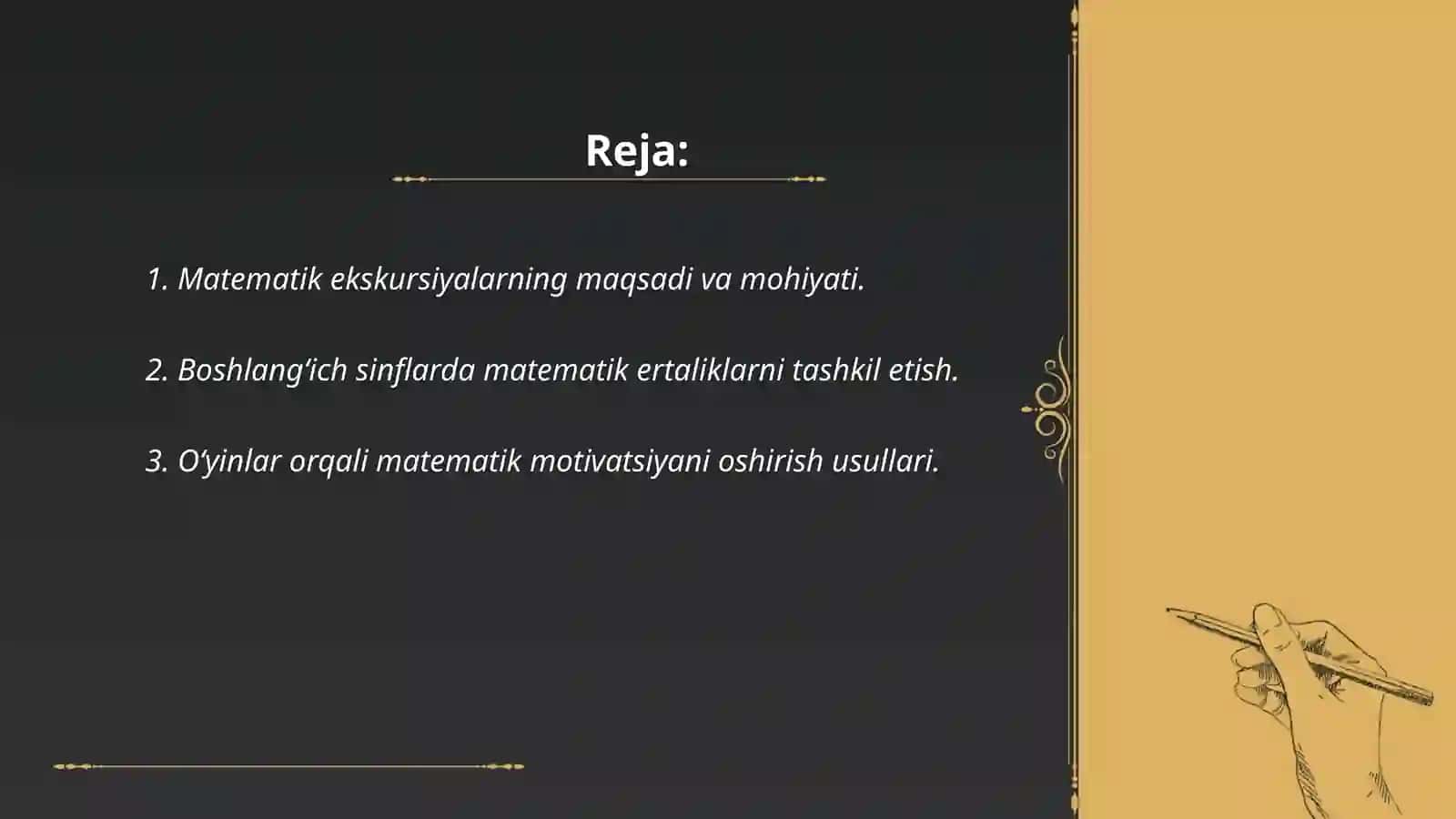 MATEMATIKADAN EKSKURSIYALAR, ERTALIKLAR, O‘YINLARNI TAYYORLASH VA O'TKAZISH METODIKASI (3-4-SINF MISOLIDA) 2