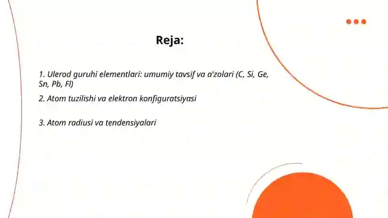 Ulerod guruhi elementlarining umumiy tavsifi 2