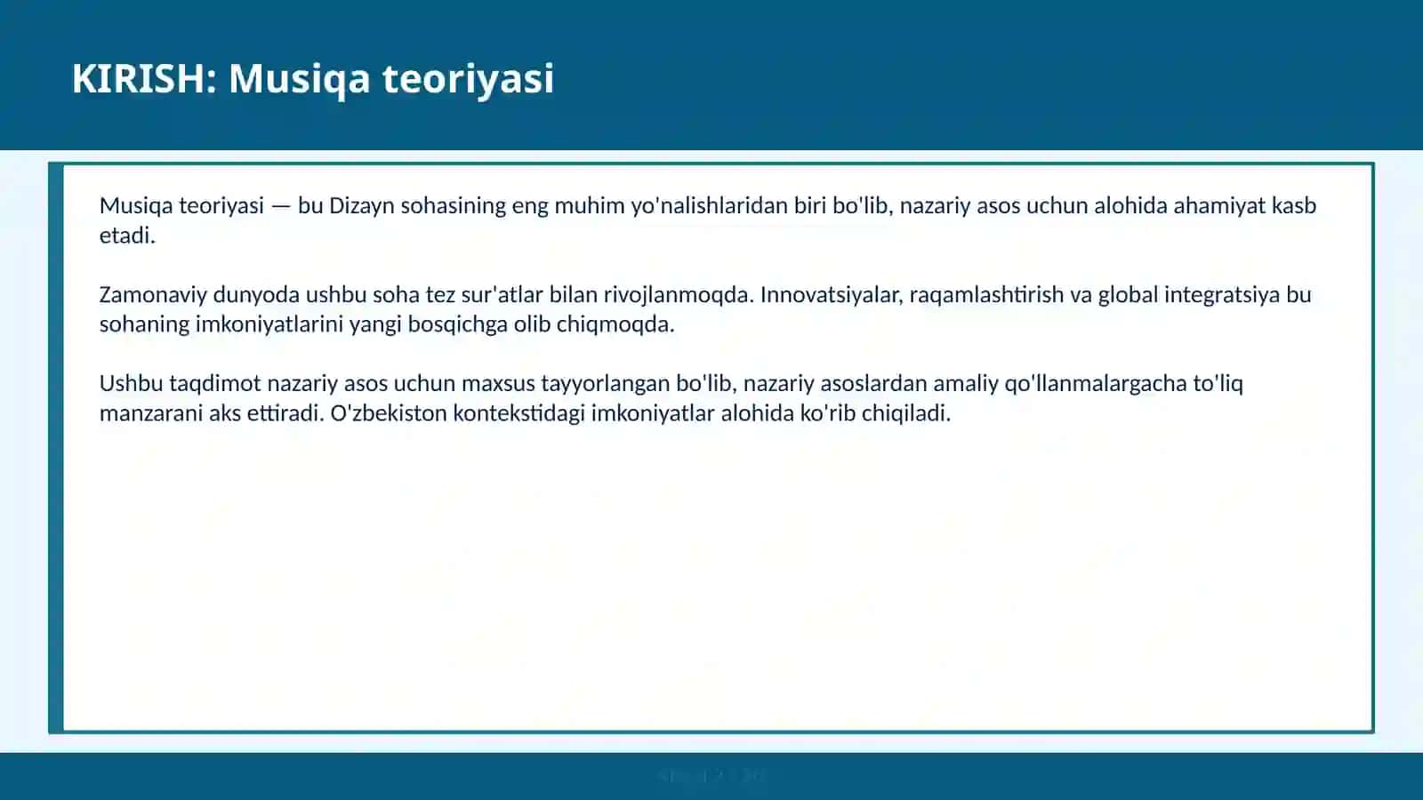 Musiqa teoriyasi 2