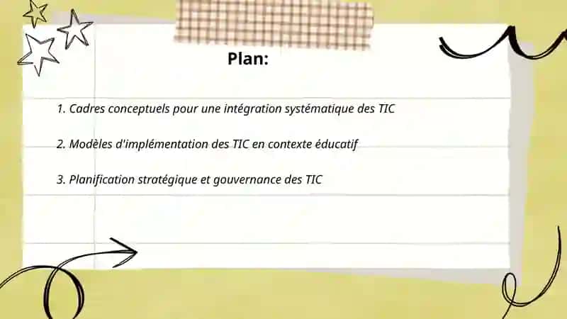 Cadres conceptuels pour une intégration systématique des TIC 2