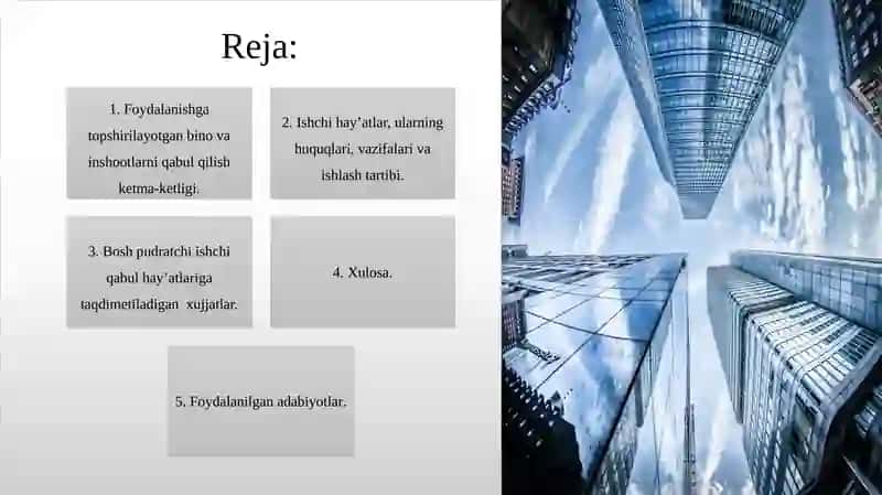 Qurulishda sifat nazorati fanidan taqdimoti 2