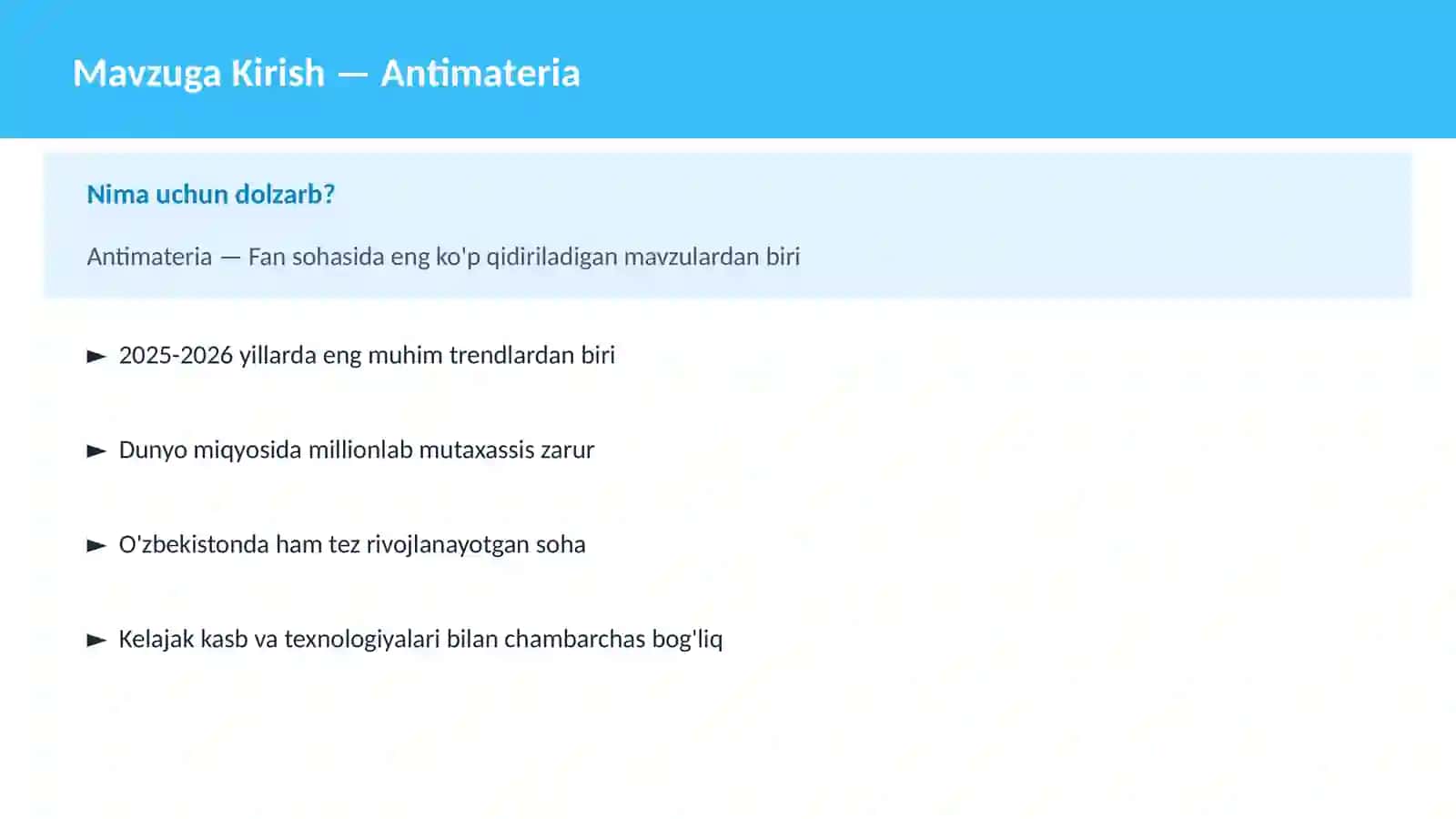 FAN | FIZIKA ZAMONAVIY 2