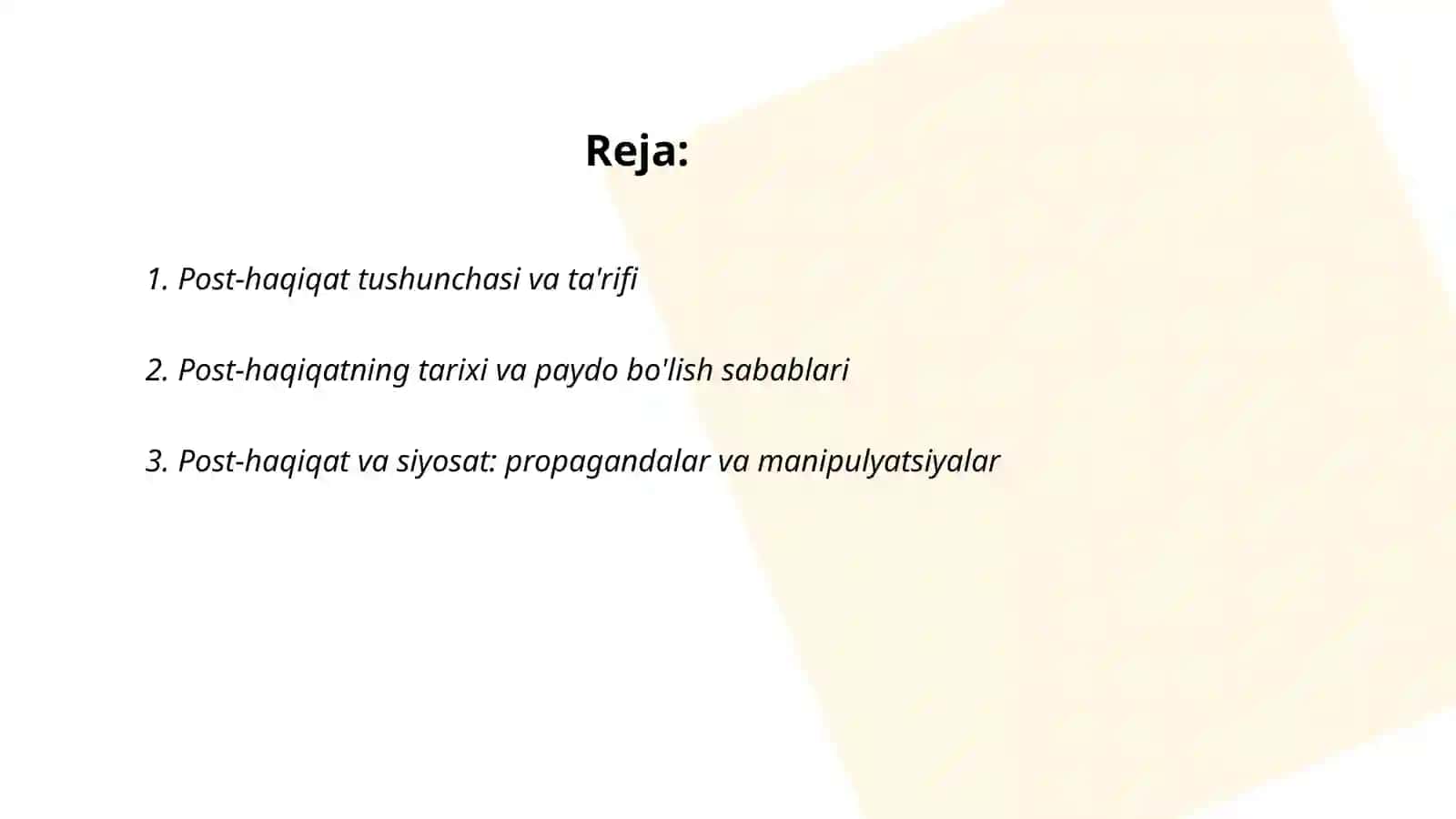 Post-haqiqat nima? 2