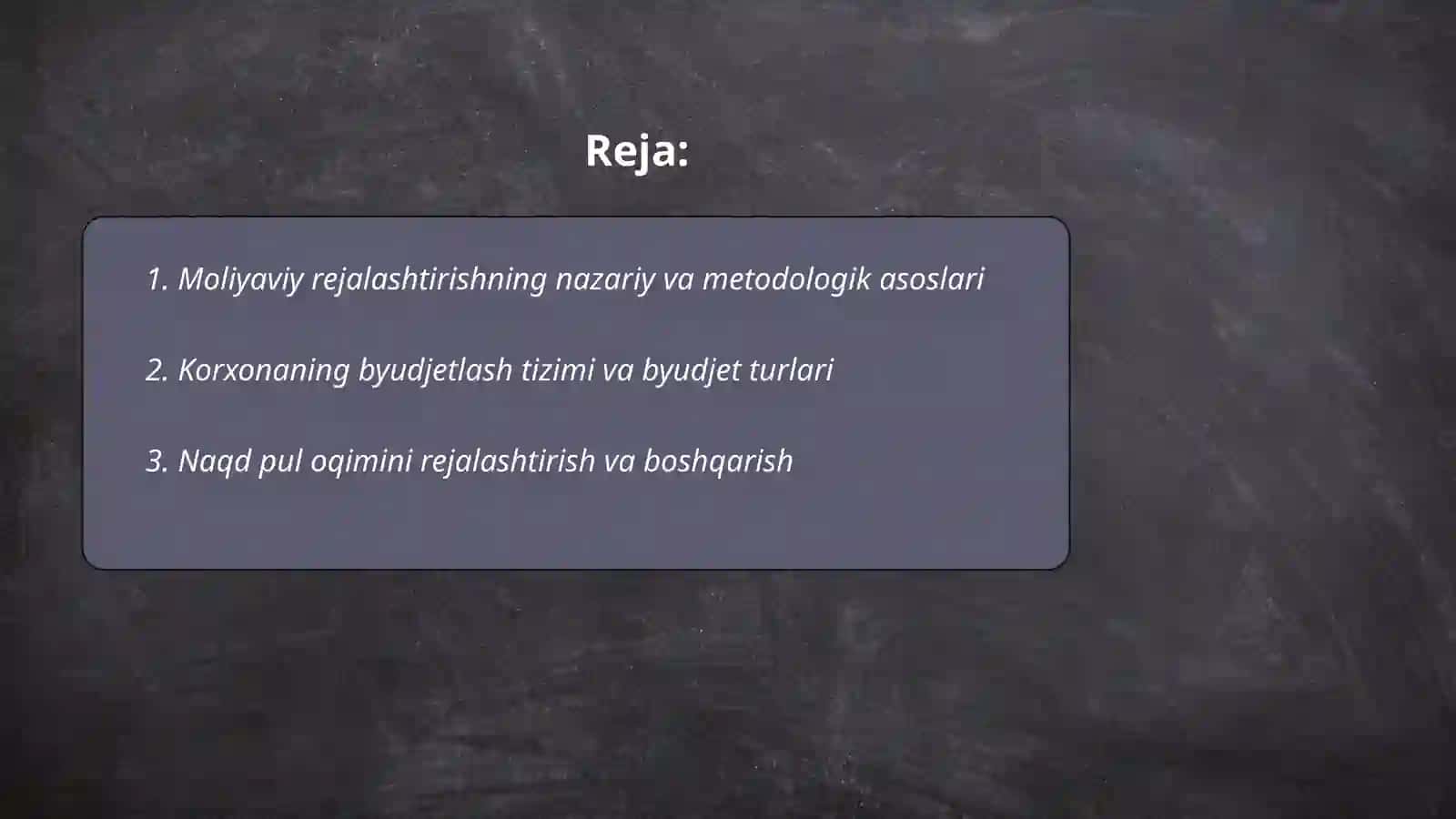Korxonaning moliyaviy rejalashtirish tizimi 2