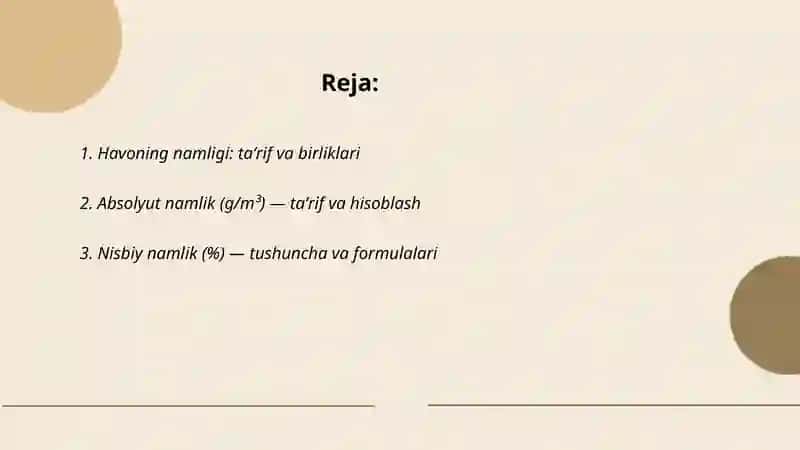 Havoning namligi 2