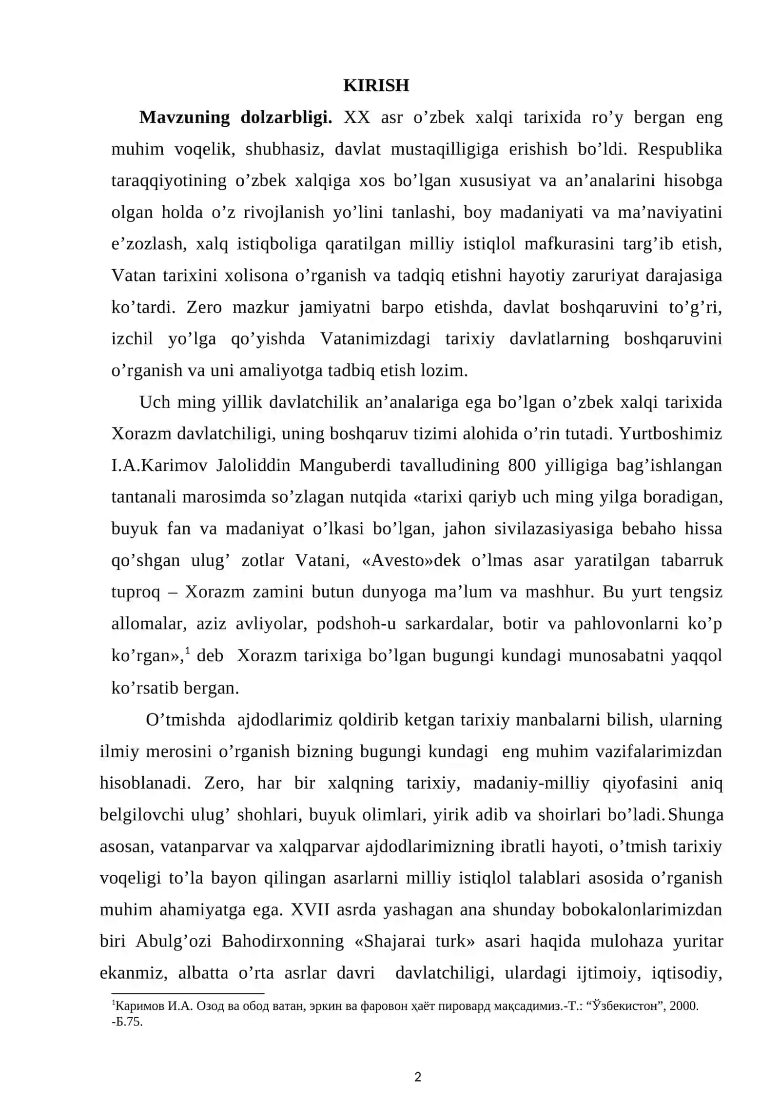 ABULG’OZI BAHODIRXON VA UNING “SHAJARAI TURK” ASARI 2