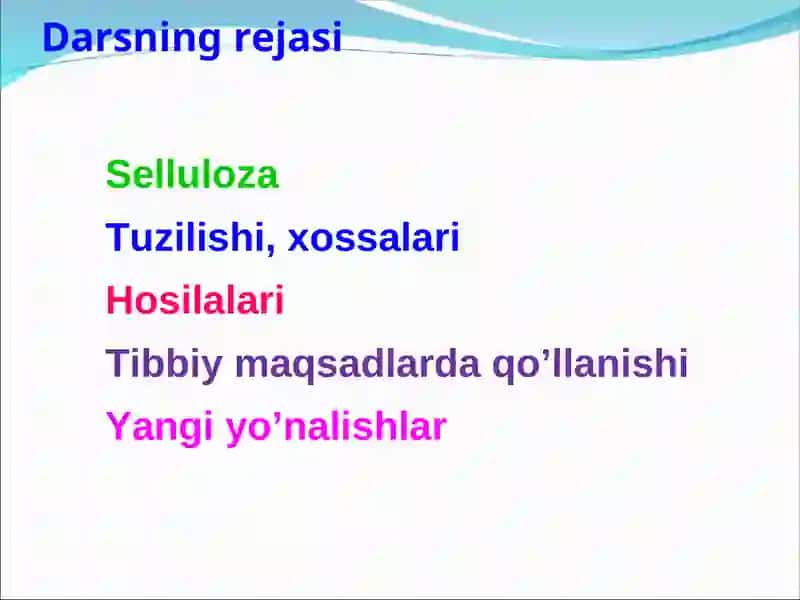 SELLULOZA ASOSIDA BIOTIBBIY MATERIALLAR 2