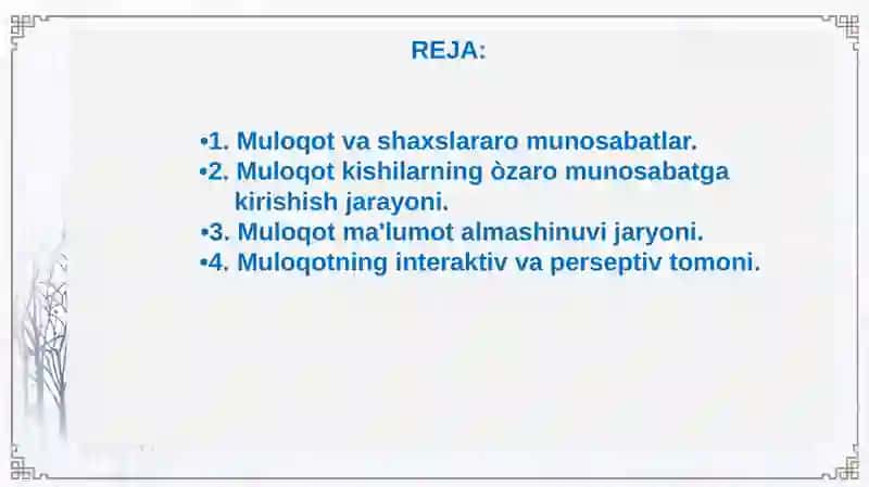 Muloqot va shaxslararo munosabat 2