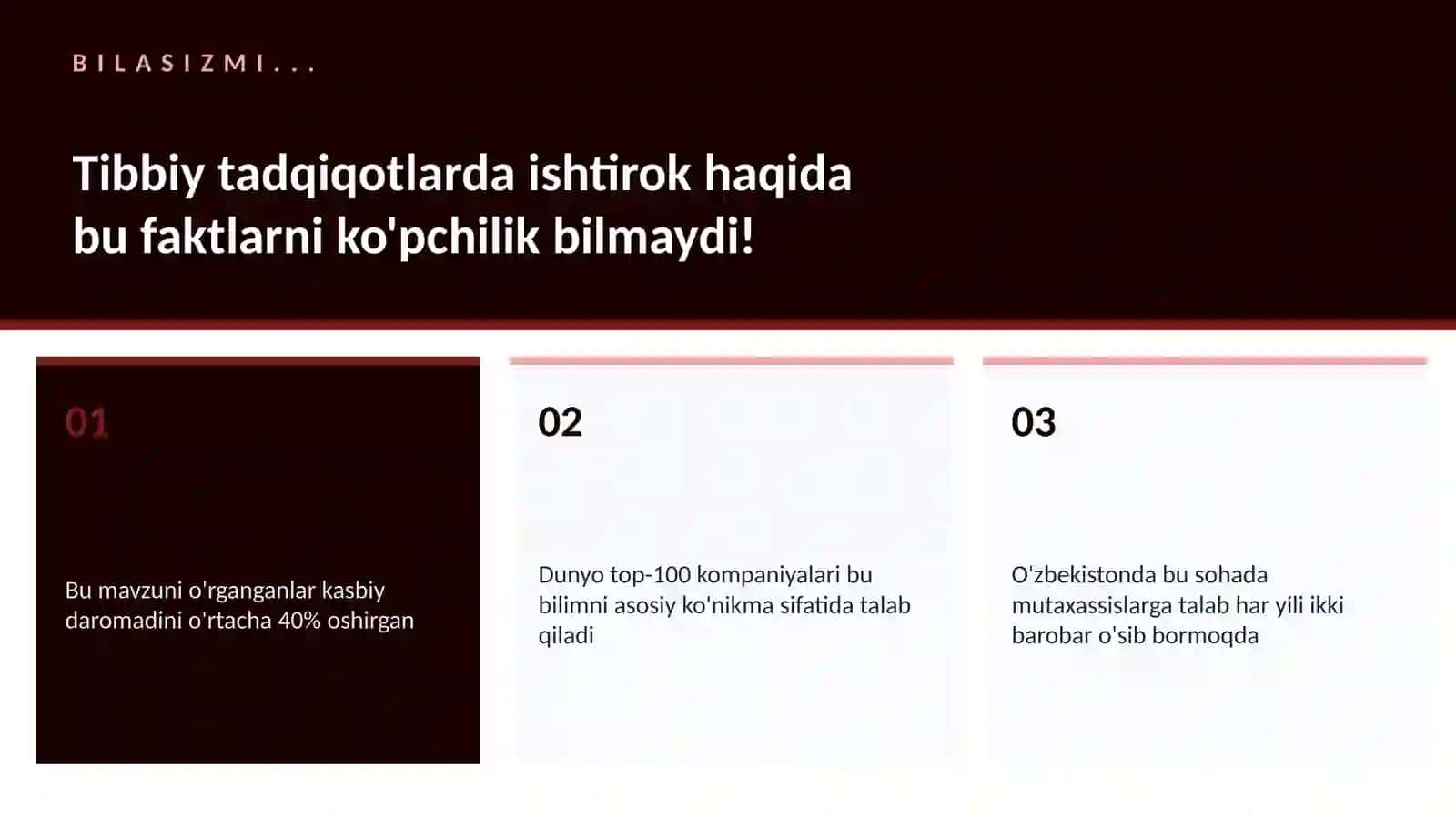 Tibbiy tadqiqotlarda ishtirok 2