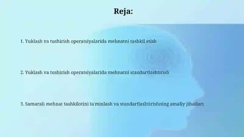 Yuklash va tushirish operatsiyalarida mehnatni tashkil etish 2