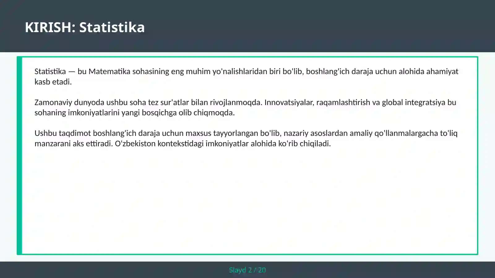 Statistika 2