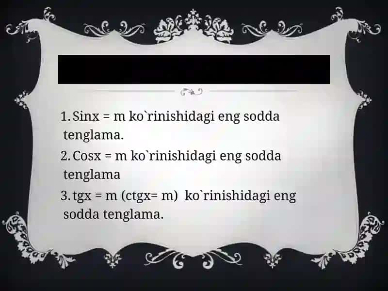 TRIGONOMETRIK TENGLAMALAR 2