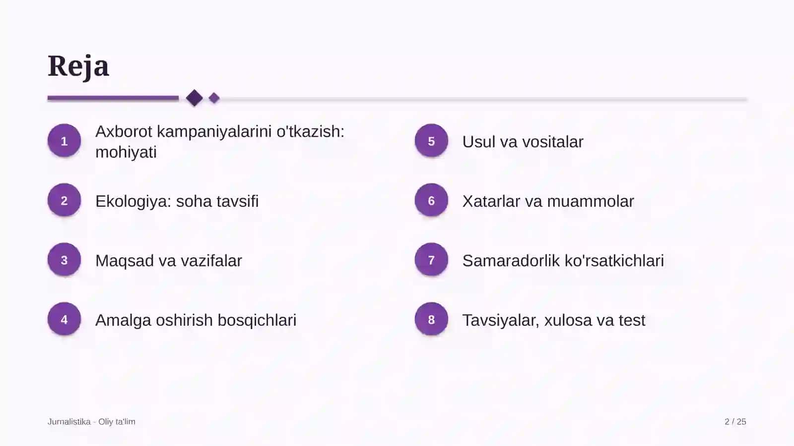 Ekologiya sohasida axborot kampaniyalarini o'tkazish 2