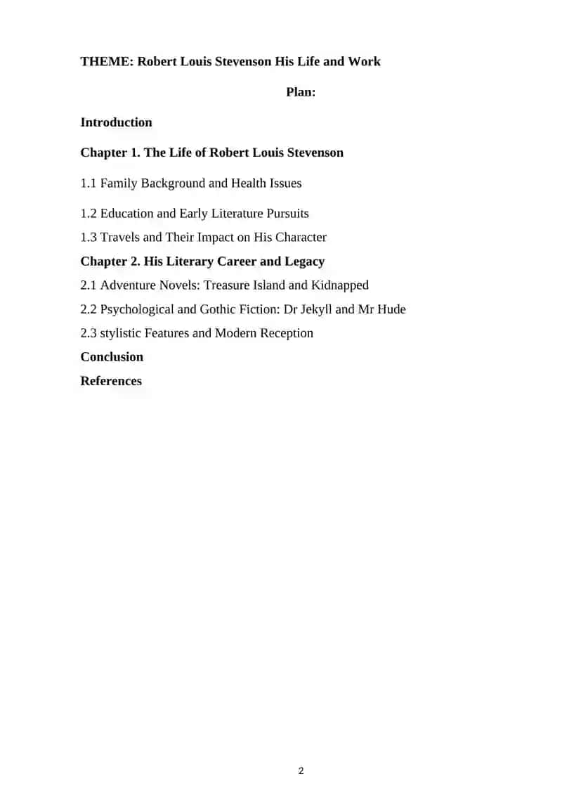 Robert Louis Stevenson His Life and Work 2