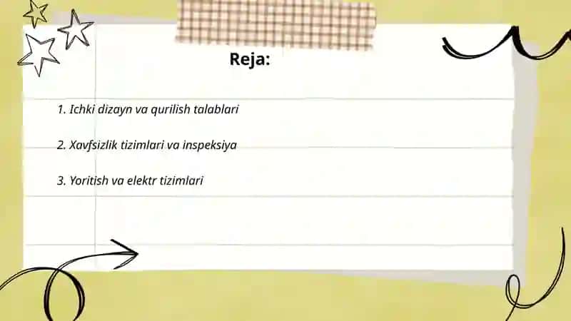 Ichki dizayn va qurilish talablari 2