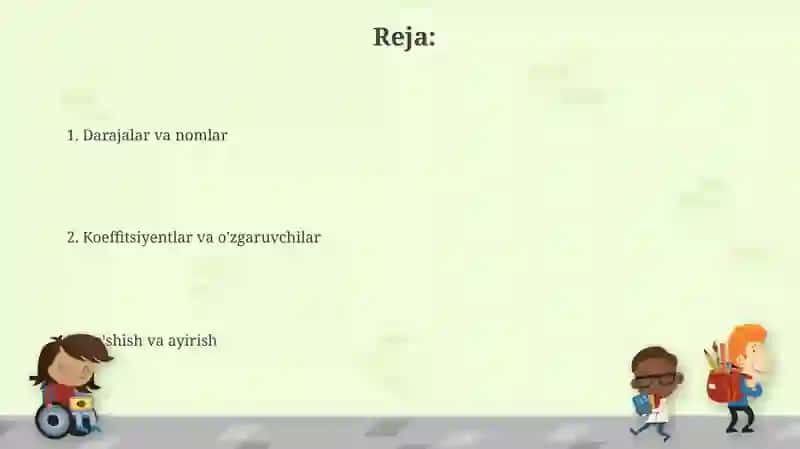 Polinomlar bilan bog'liq misollar 2
