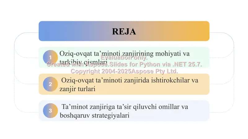 Oziq-ovqat taminoti zanjirini boshqarish ishtirokchilar, zanjirlar va tasir qiluvchi omillar 2