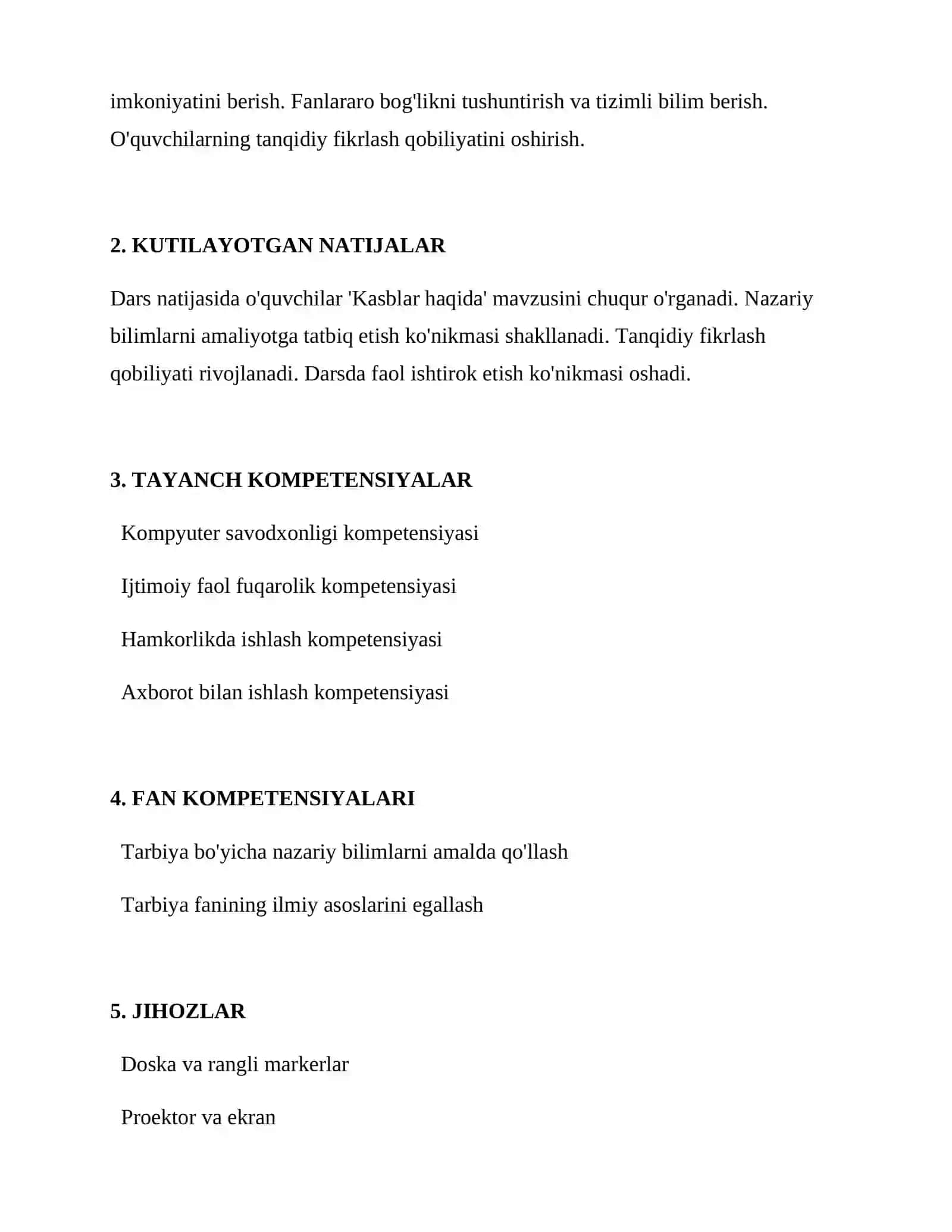 Kasblar haqida 2