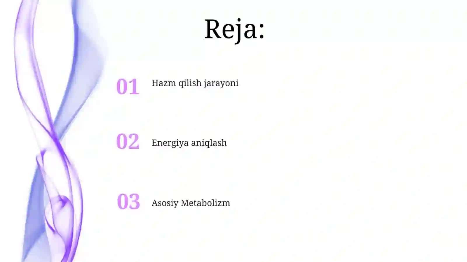 Asosiy modda almashinuvi, ovqat hazm qilish va quvvatni aniqlash 2