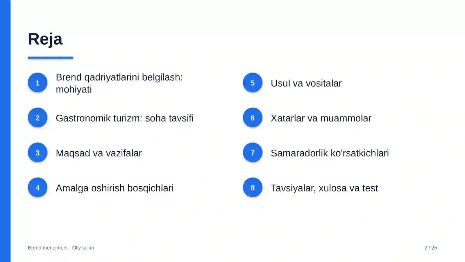 Gastronomik turizmda brend qadriyatlarini belgilash 2