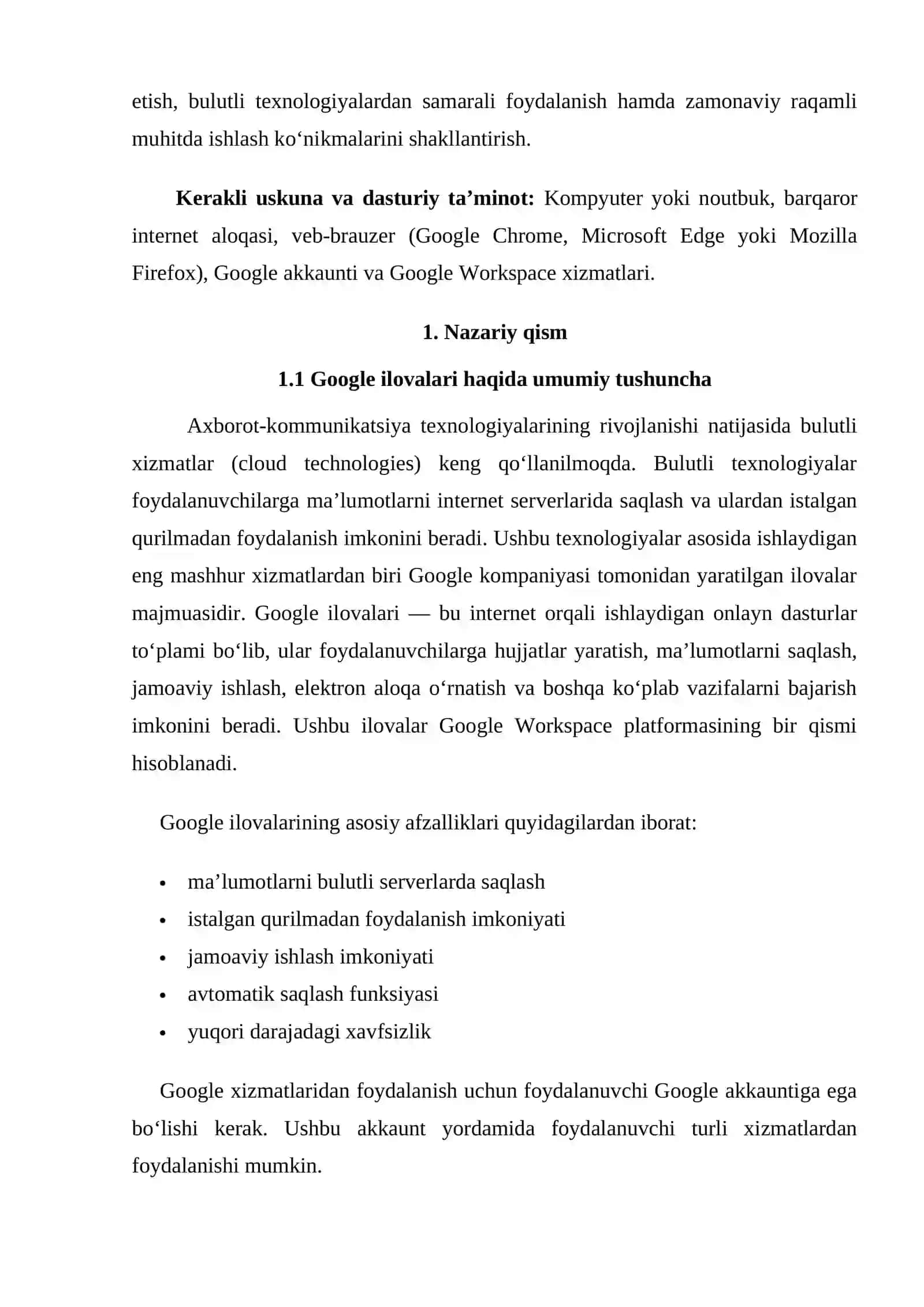 Google ilovalari va ular bilan ishlash 2