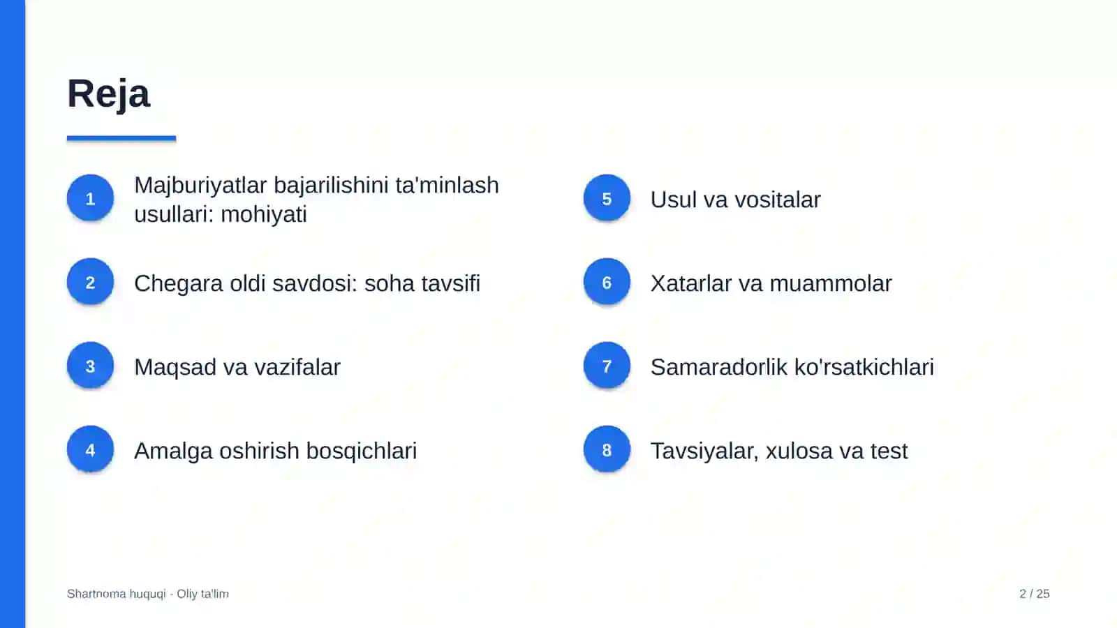 Chegara oldi savdosida majburiyatlarning bajarilishini ta'minlash usullari 2