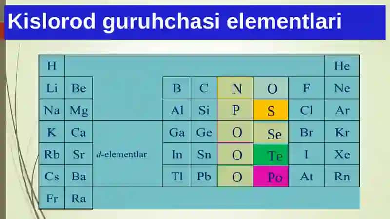 Kislorod guruhchasi elementlari 2