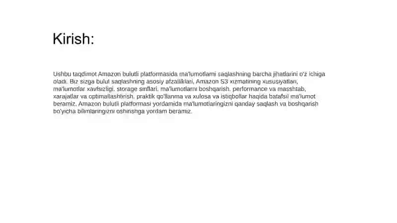 Amazon Bulut Platformasida Ma'lumotlarni Saqlash 2