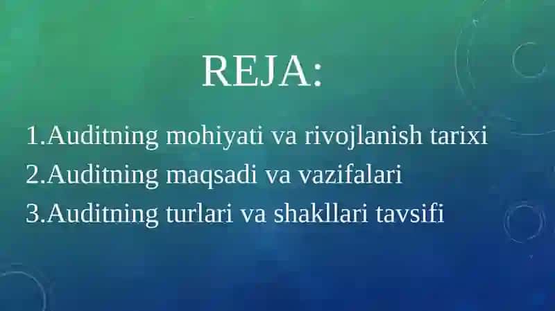 Auditning mohiyati va rivojlanish tarixi 2