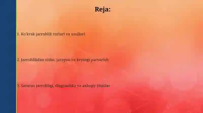Ko'krak sohasidagi operatsiyalar 2