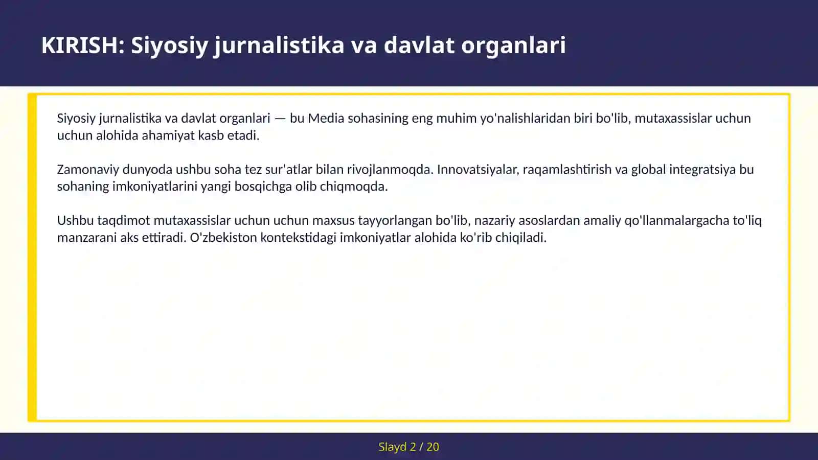 Siyosiy jurnalistika va davlat organlari 2