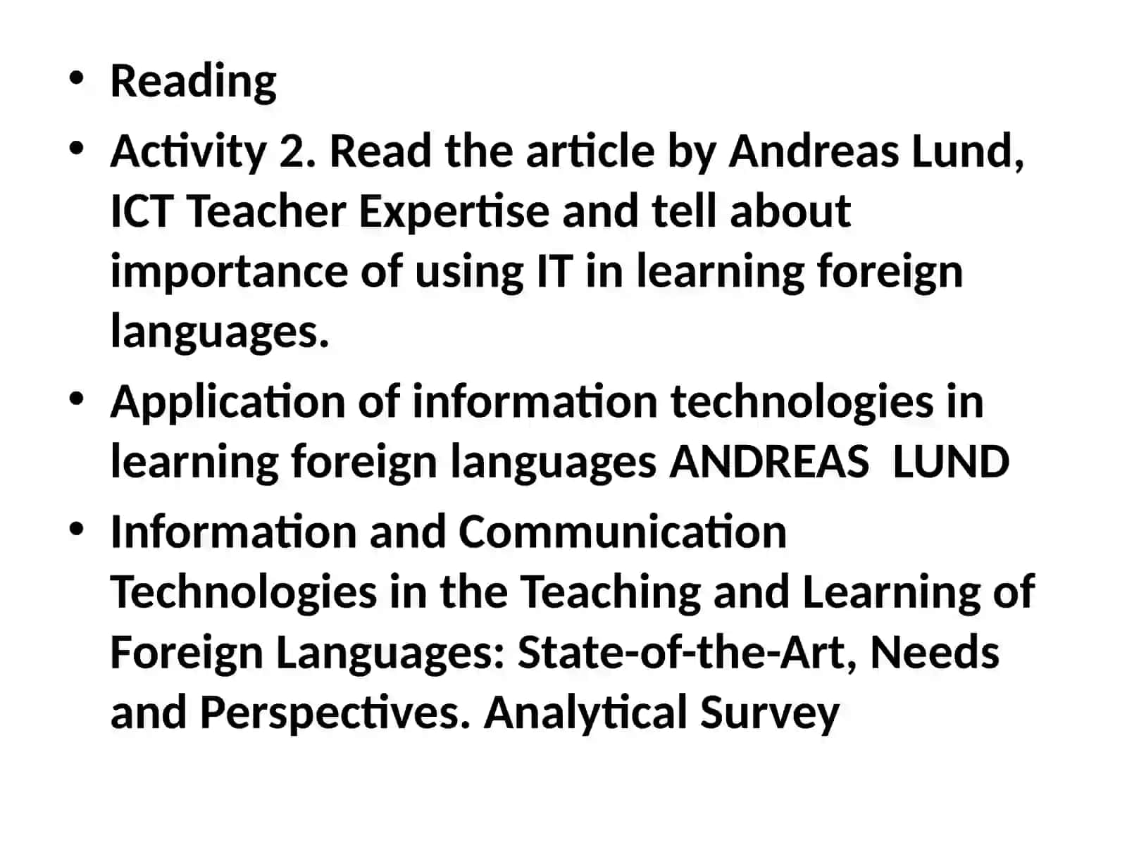 Application of information technologies on foreign language teaching 2