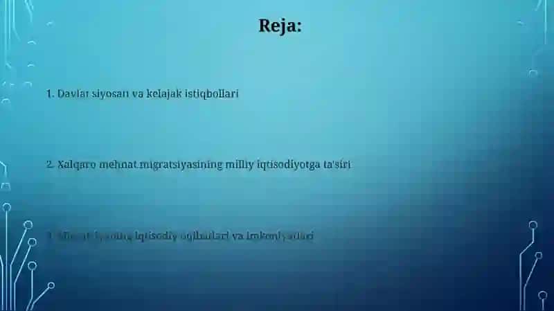 Xalqaro ishchi kuchi migratsiyasining milliy iqtisodiyotga ta'siri 2