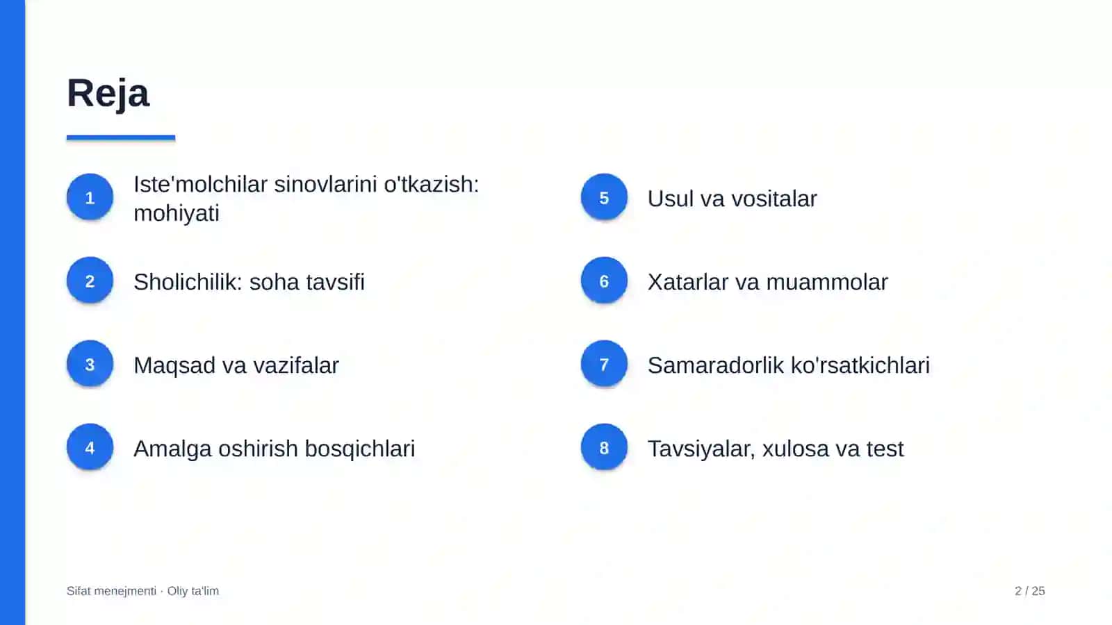 Sholichilikda iste'molchilar sinovlarini o'tkazish 2
