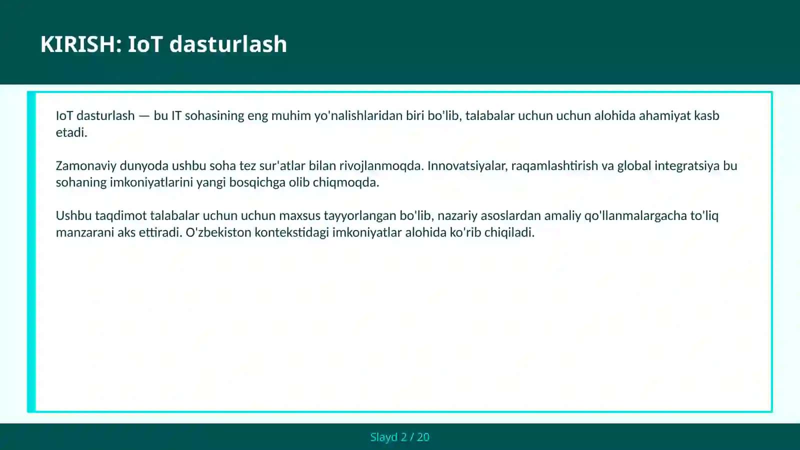 IoT Dasturlash 2